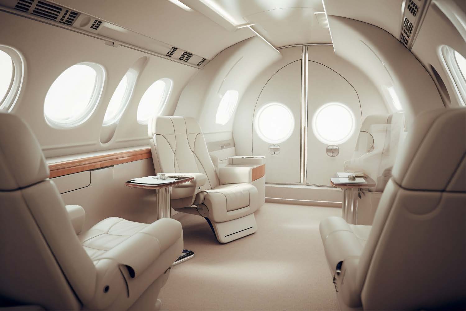 Clean, professionally presented aircraft cabin